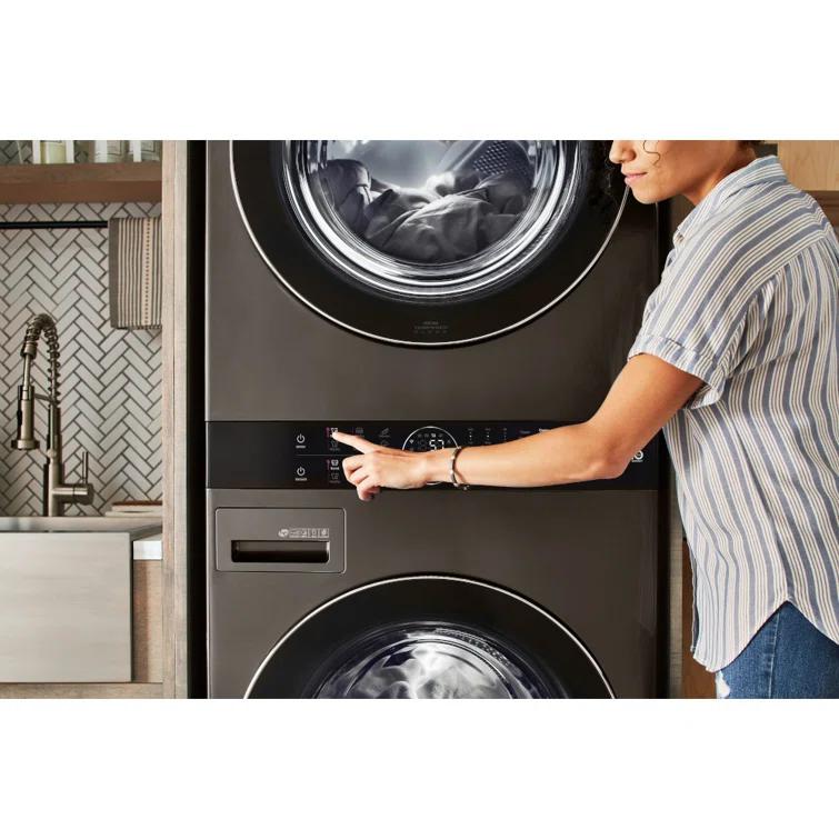 LG Single Unit Front Load WashTower with Center Control 4.5 cu. ft. Washer and 7.4 cu. ft. Gas Dryer