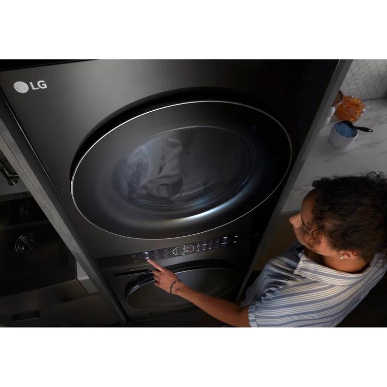 LG Single Unit Front Load WashTower with Center Control 4.5 cu. ft. Washer and 7.4 cu. ft. Gas Dryer