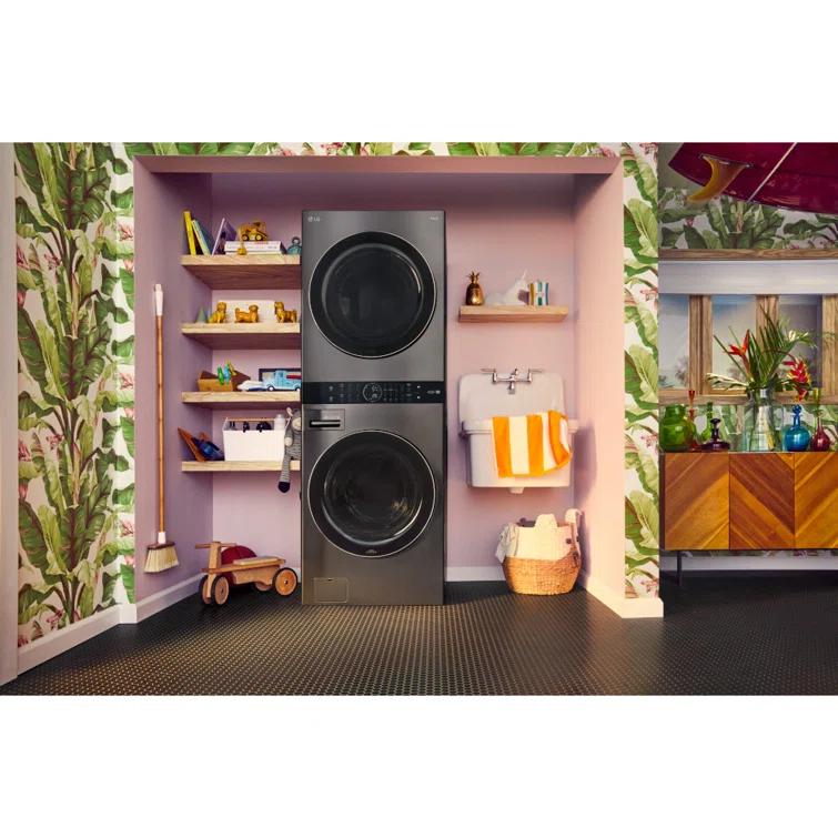 LG Single Unit Front Load WashTower with Center Control 4.5 cu. ft. Washer and 7.4 cu. ft. Gas Dryer