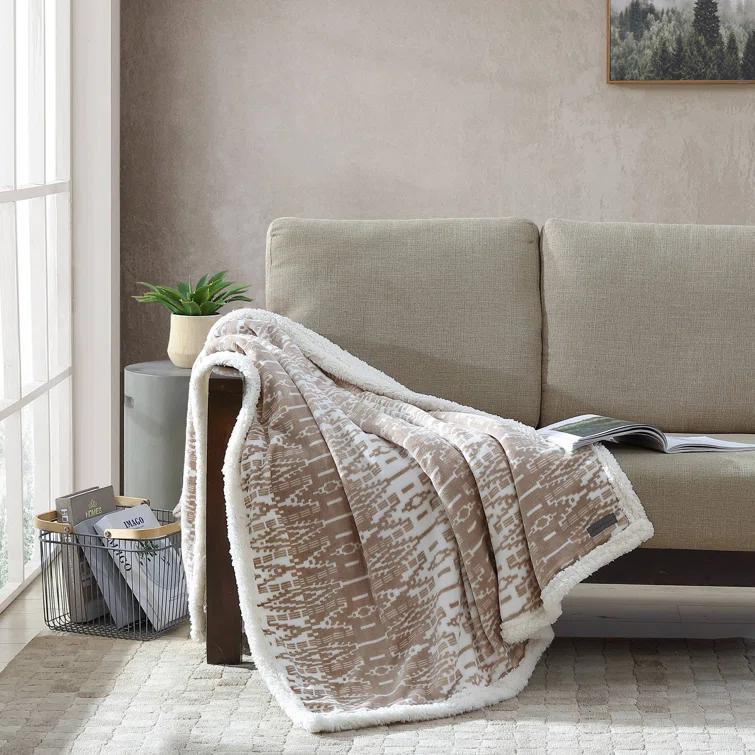 Eddie Bauer Eddie Bauer Printed Plush Fleece/Sherpa Throw Blankets