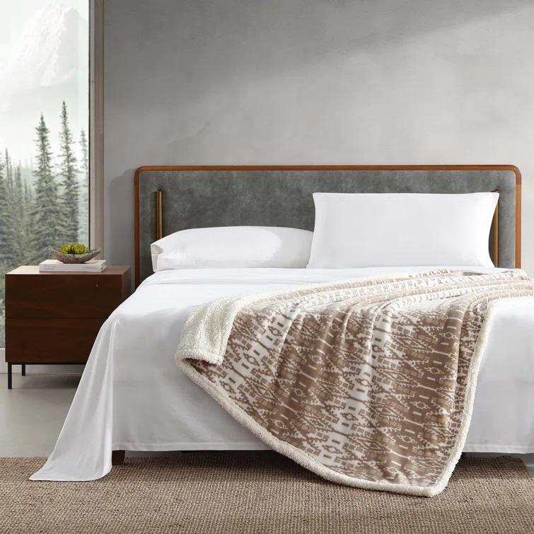 Eddie Bauer Eddie Bauer Printed Plush Fleece/Sherpa Throw Blankets