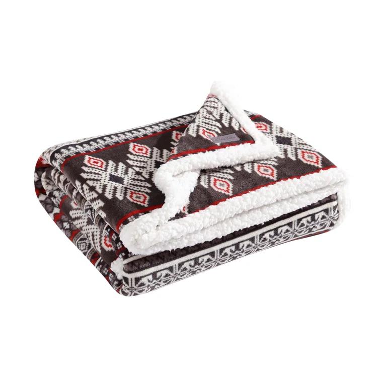 Eddie Bauer Eddie Bauer Printed Plush Fleece/Sherpa Throw Blankets