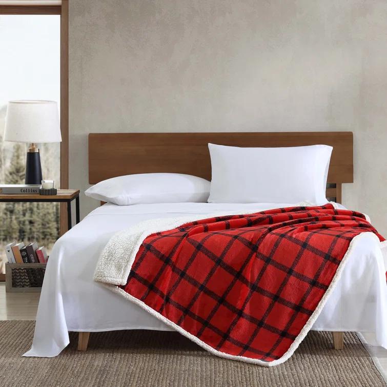 Eddie Bauer Eddie Bauer Printed Plush Fleece/Sherpa Throw Blankets