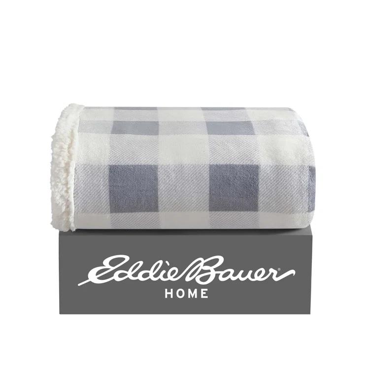 Eddie Bauer Eddie Bauer Printed Plush Fleece/Sherpa Throw Blankets