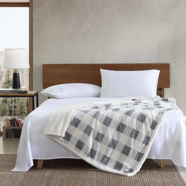 Eddie Bauer Eddie Bauer Printed Plush Fleece/Sherpa Throw Blankets
