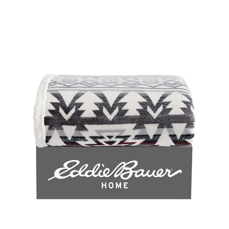 Eddie Bauer Eddie Bauer Printed Plush Fleece/Sherpa Throw Blankets