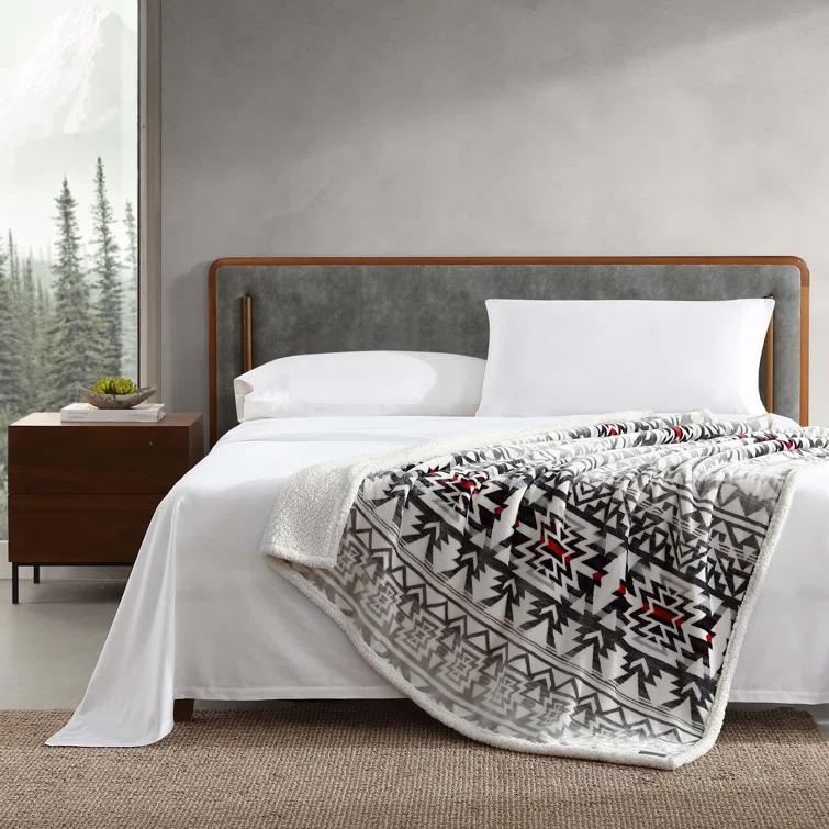 Eddie Bauer Eddie Bauer Printed Plush Fleece/Sherpa Throw Blankets