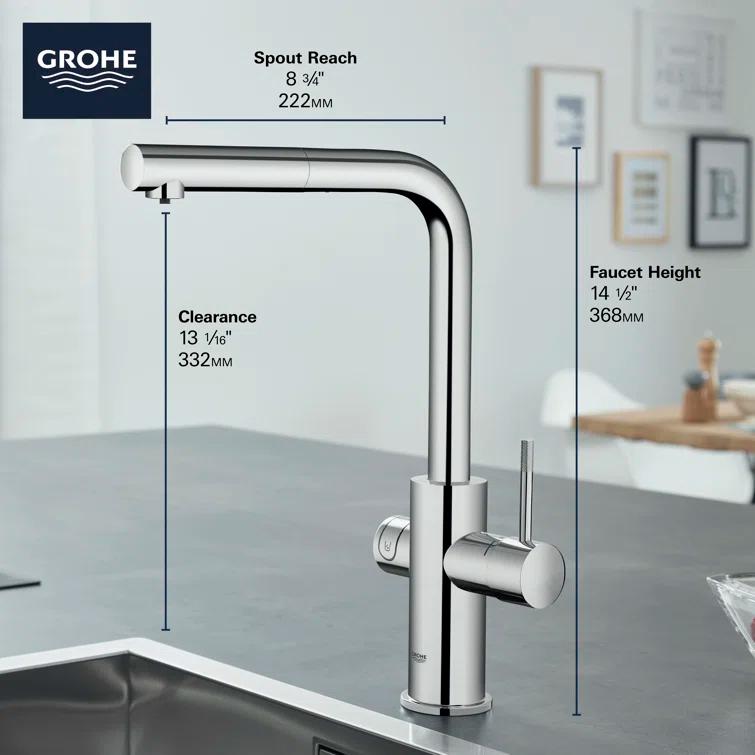 Blue Pull Out Single Handle Kitchen Faucet with Accessories