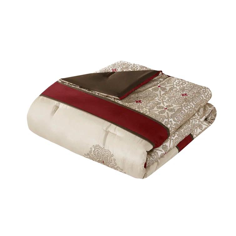 Madison Park Donovan 7 Piece Jacquard Comforter Set with Throw Pillows