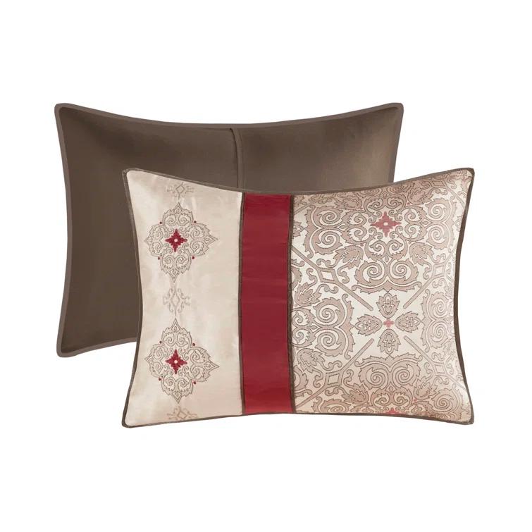 Madison Park Donovan 7 Piece Jacquard Comforter Set with Throw Pillows