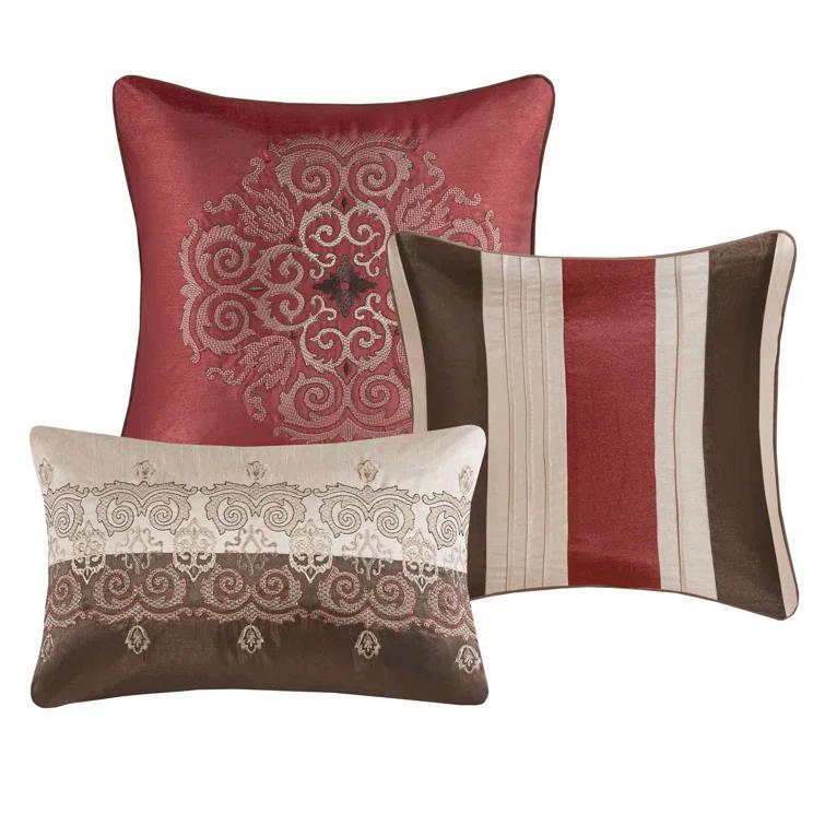 Madison Park Donovan 7 Piece Jacquard Comforter Set with Throw Pillows