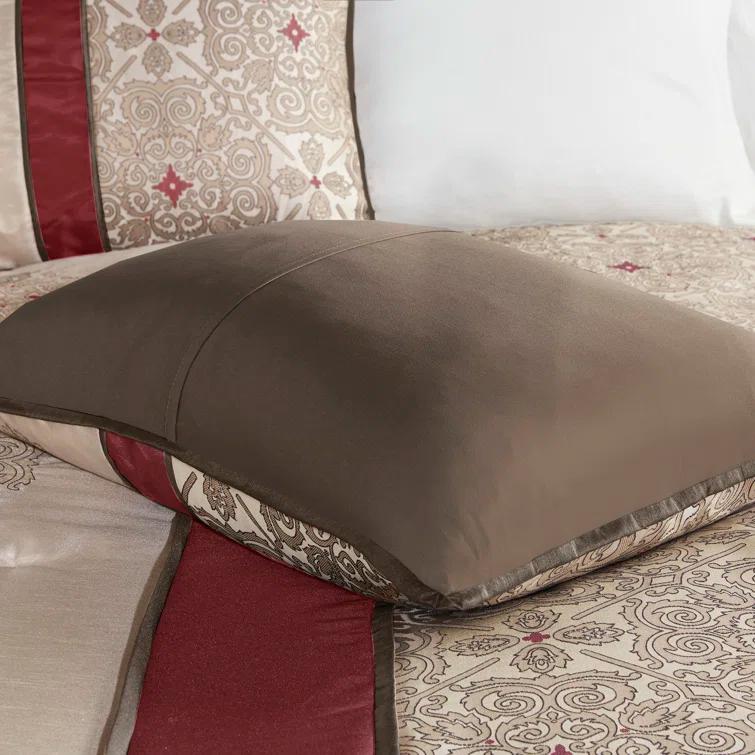 Madison Park Donovan 7 Piece Jacquard Comforter Set with Throw Pillows