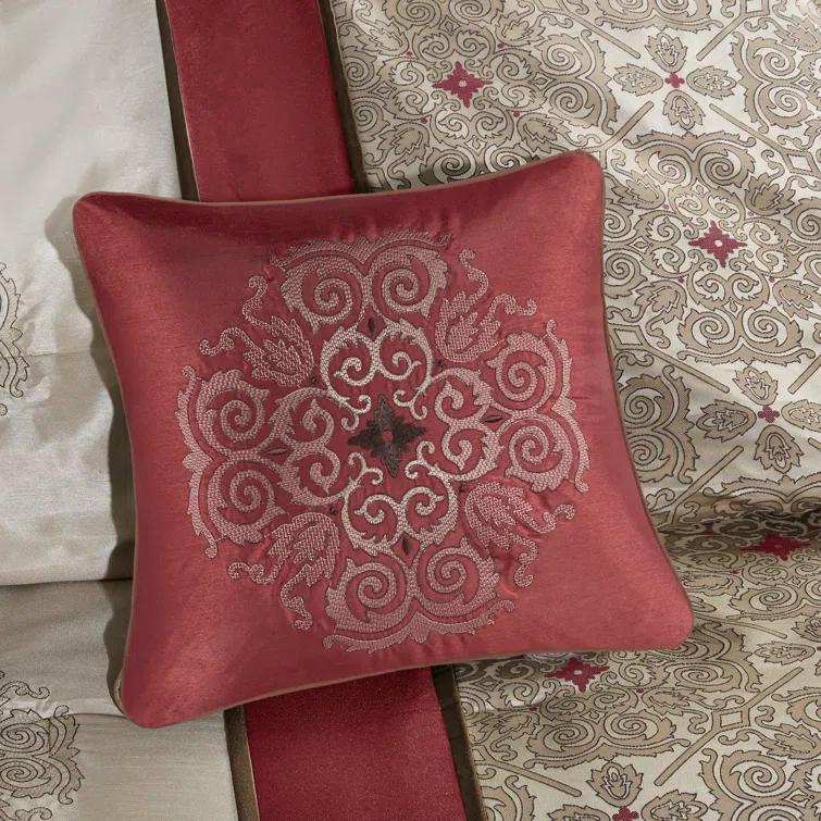Madison Park Donovan 7 Piece Jacquard Comforter Set with Throw Pillows