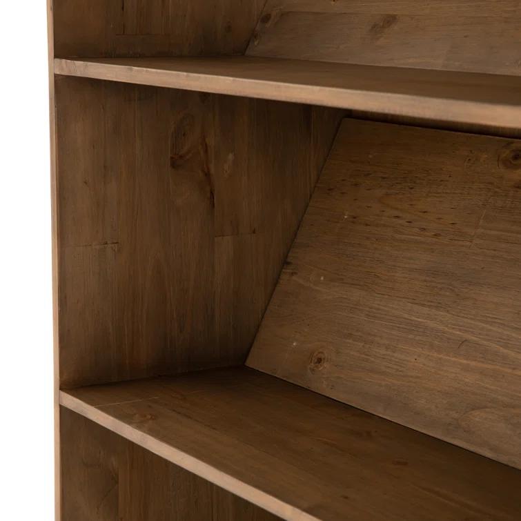 Haiden Contemporary Smoked Pine and Iron Ladder Bookshelf