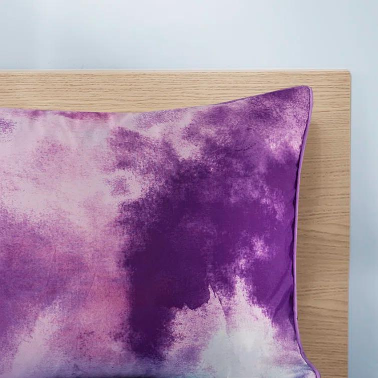 Cassiopeia Watercolor Tie Dye Printed Comforter Set with Throw Pillow