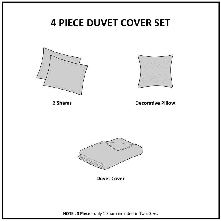 Intelligent Design Cassiopeia Watercolor Tie Dye Printed Duvet Cover Set with Throw Pillow