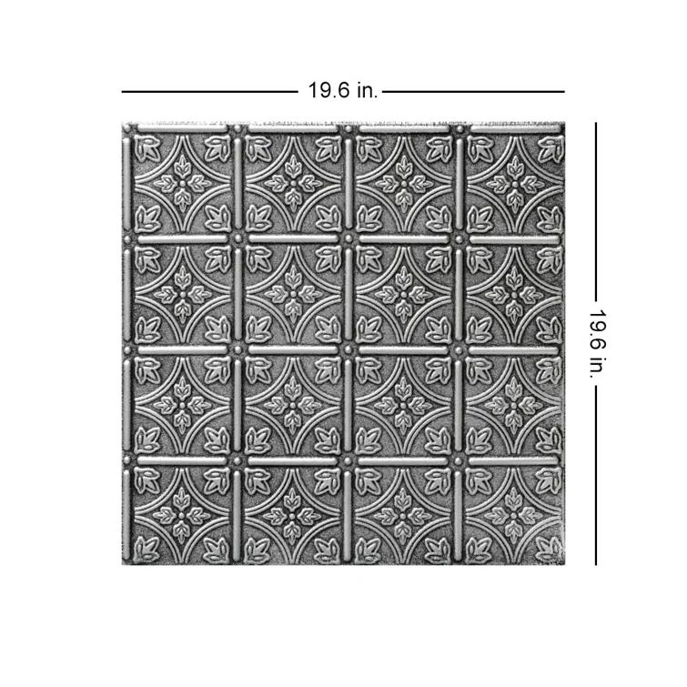 A La Maison Ceilings Emma's Flowers 1.64 ft. x 1.64 ft. Glue-Up Polystyrene Ceiling Tile (Set of 48)