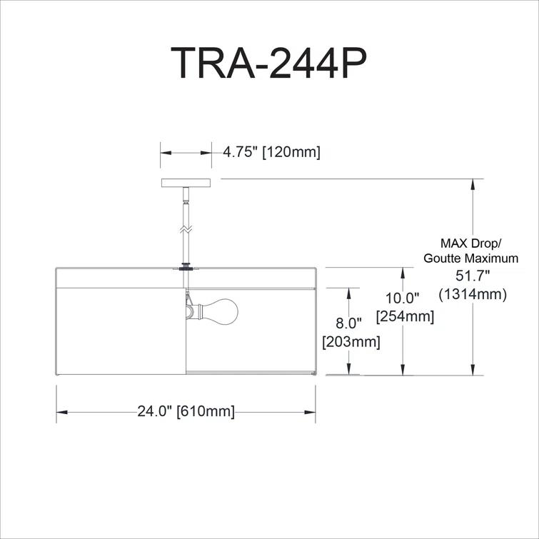Trapezoid 4 Light Shaded Drum Chandelier
