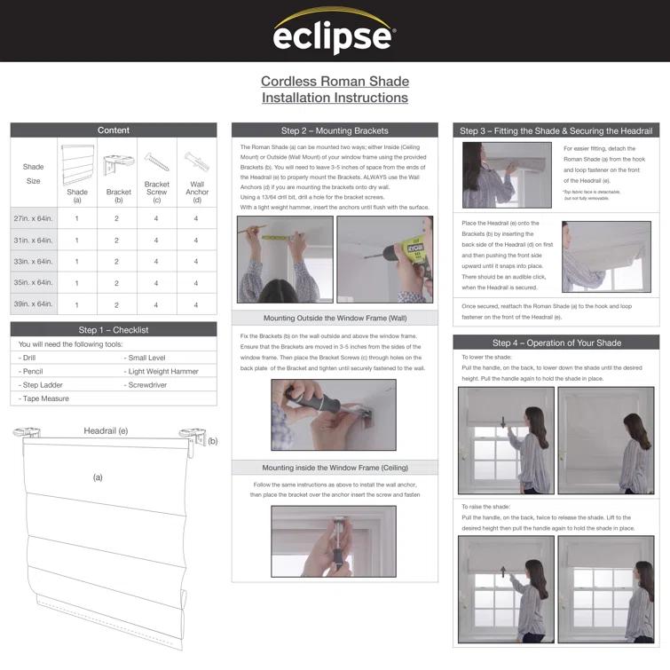 Eclipse Room Darkening Roman Shade