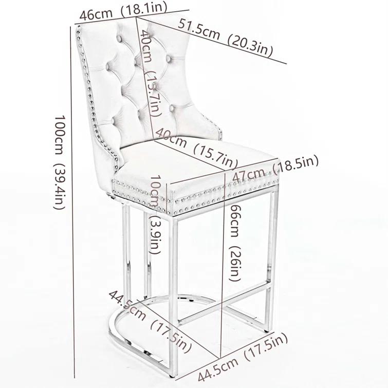 Jermon Upholstered Counter Stool with Metal Frame