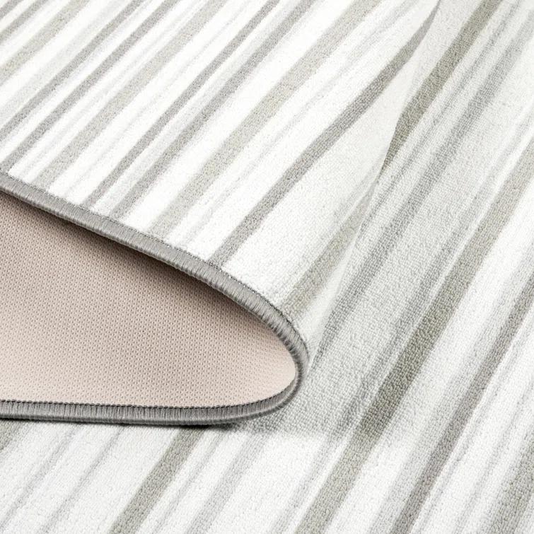 Town & Country Basics Layne Everwash Non-Slip Backing Area Rug Silver/Gray