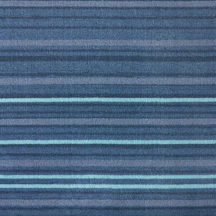 TOWN & COUNTRY BASICS Layne Everwash Non-Slip Backing Area Rug Navy Blue/Blue