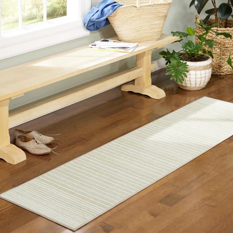 Town & Country Basic Layne Everwash Non-Slip Backing Area Rug Cream/Beige