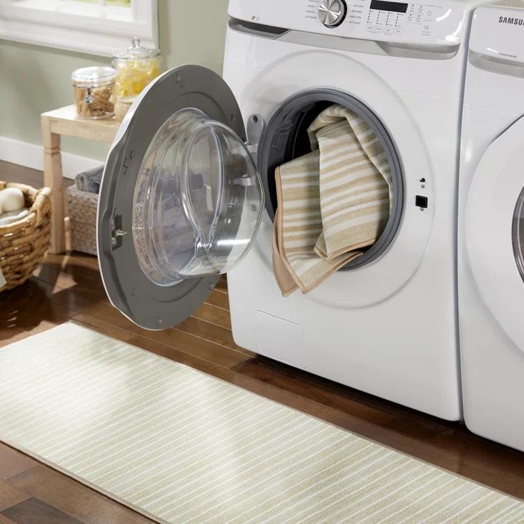 Town & Country Basic Layne Everwash Non-Slip Backing Area Rug Cream/Beige