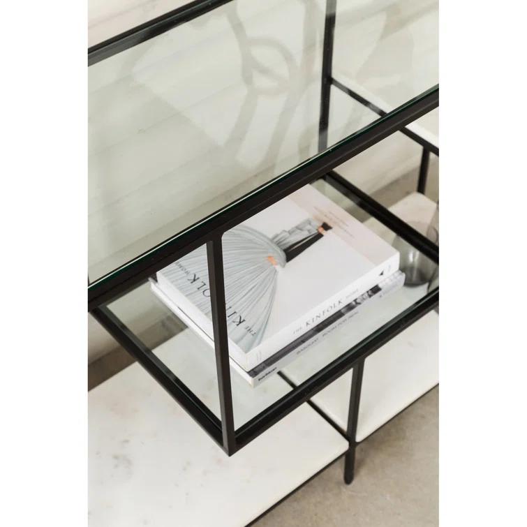 Arjune 29'' H x 54'' W Iron Geometric Bookcase