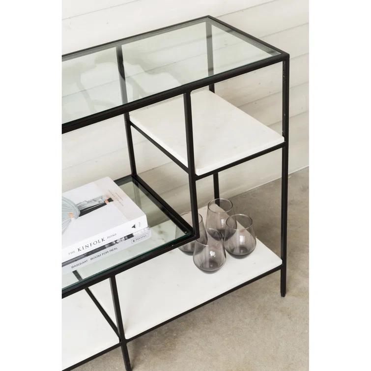 Arjune 29'' H x 54'' W Iron Geometric Bookcase