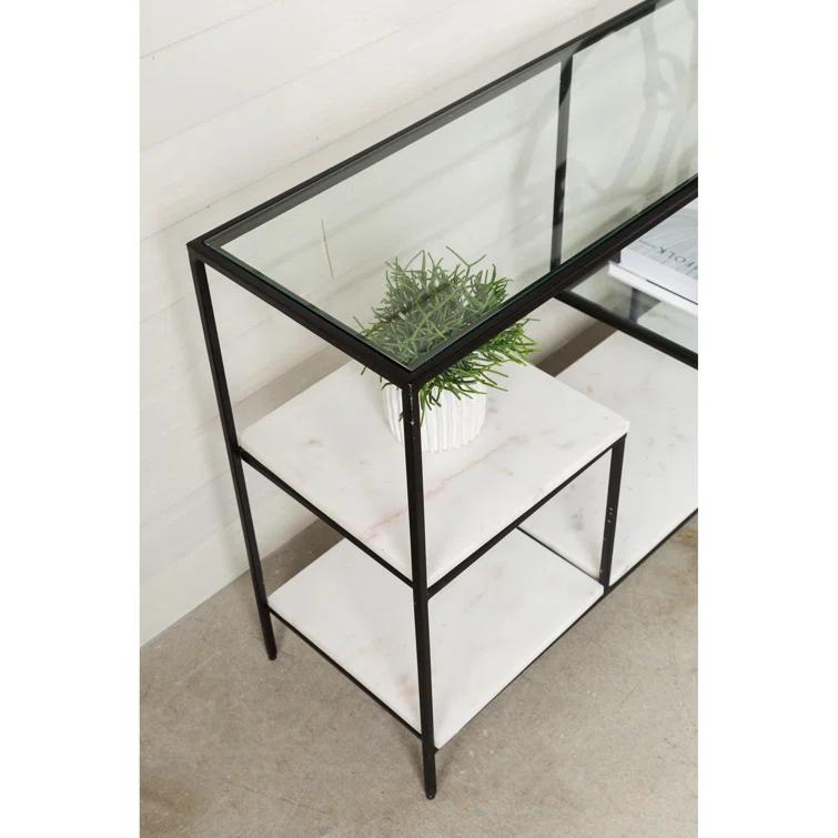 Arjune 29'' H x 54'' W Iron Geometric Bookcase