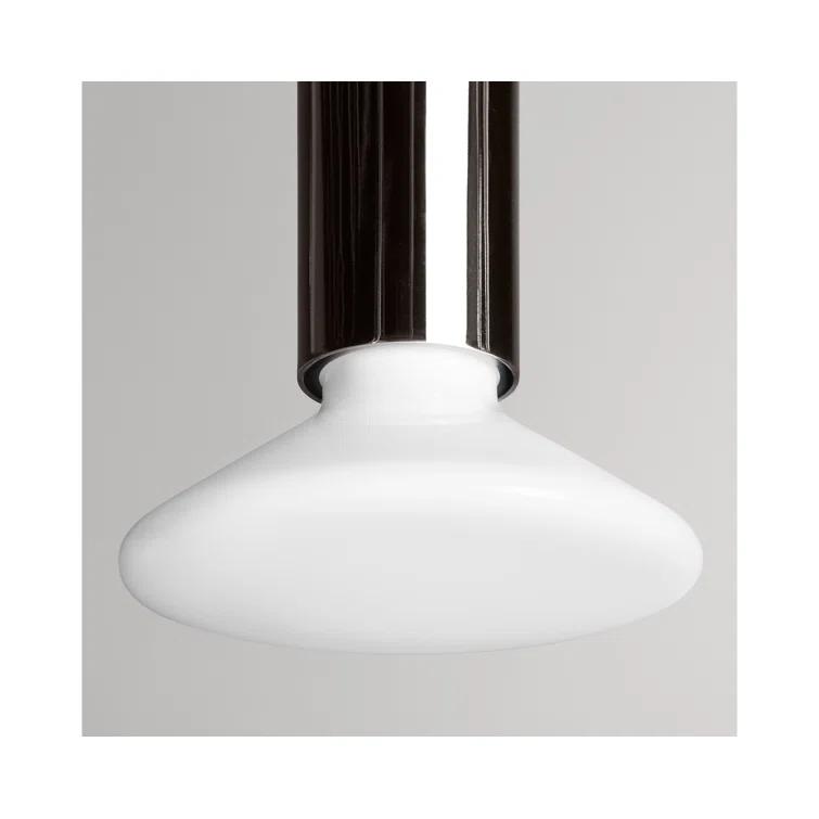 Ultra Black Nickel and Glass Pendant Light