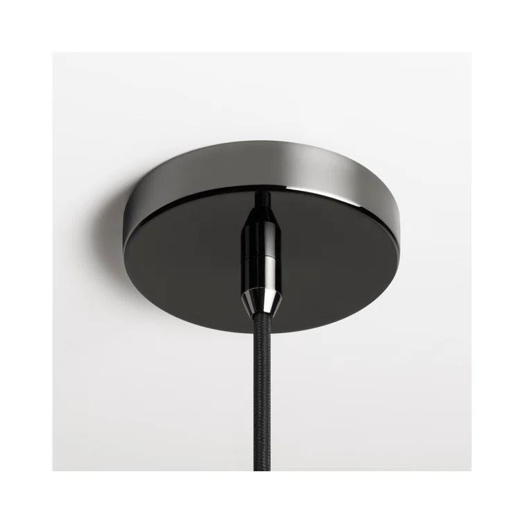 Ultra Black Nickel and Glass Pendant Light