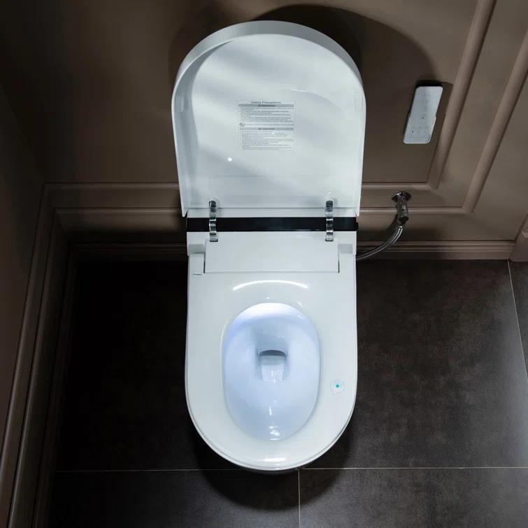 Auto Open/Close Tankless Smart Bidet Toilet with Auto Flush, Foot Sensor Function, Heated Seat,Dryer