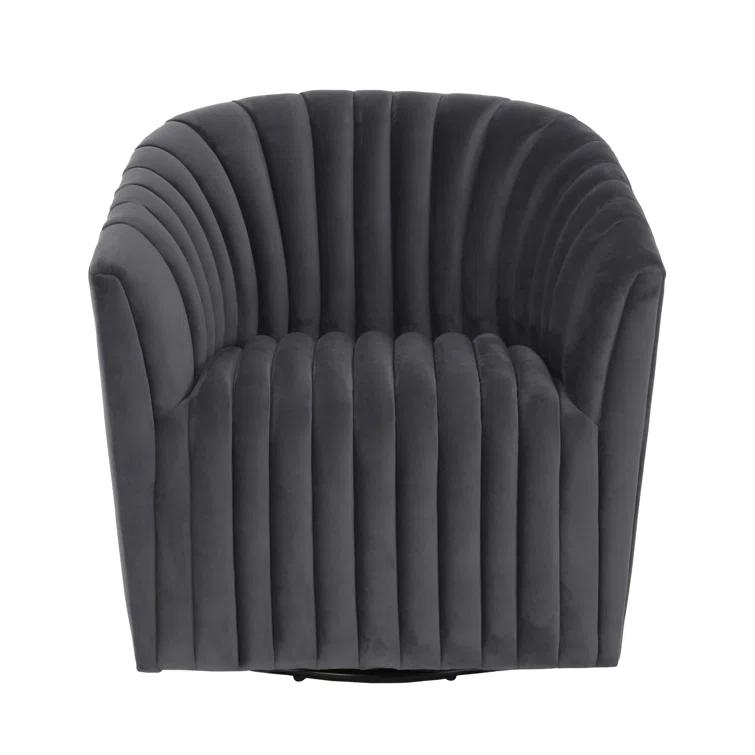 Upholstered Swivel Barrel Chair