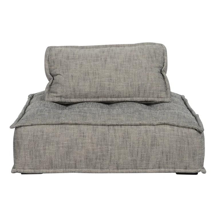 Eli Transitional Gray Square Tufted Lounge Chair