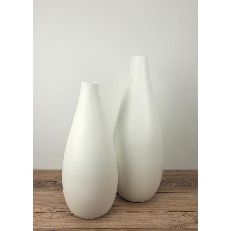 Drop Slim Short Ceramic Vase
