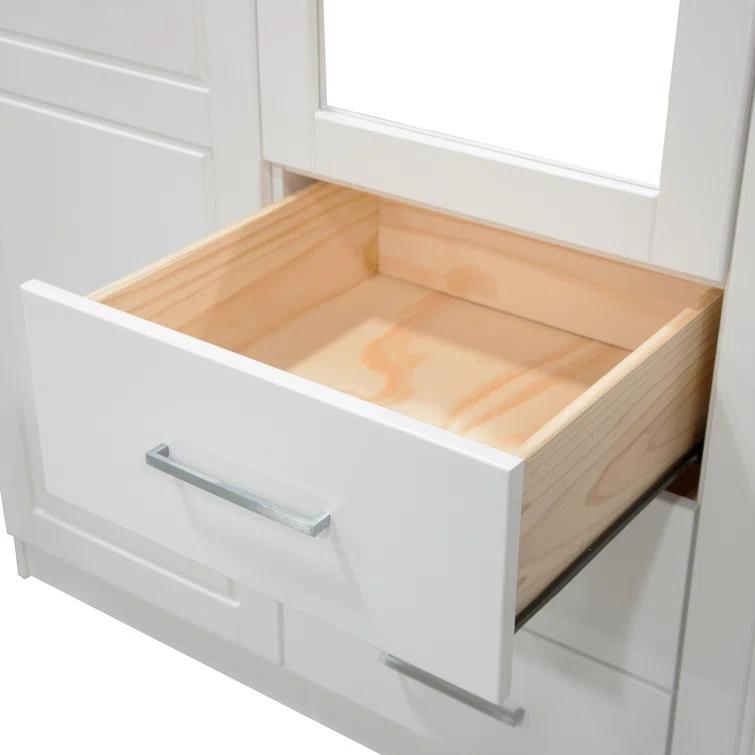 Hokku Designs Bassam Cosmo 100% Solid Wood 3-door Wardrobe Armoire