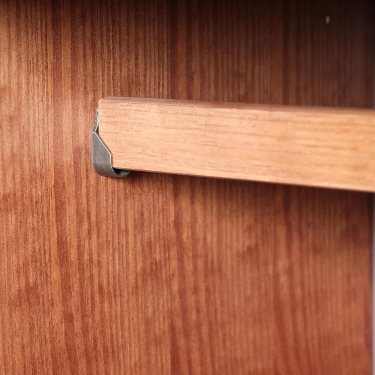 Wade Logan® Aveah 100% Solid Wood 3-door Wardrobe Armoire with Mirrored Door