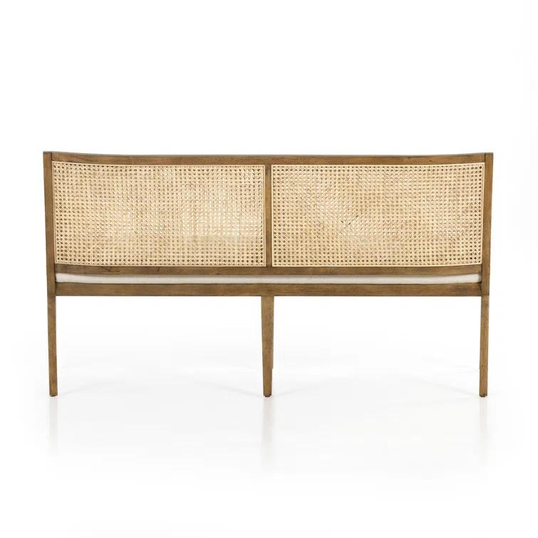 Lisbon Upholstered Cane Dining Bench