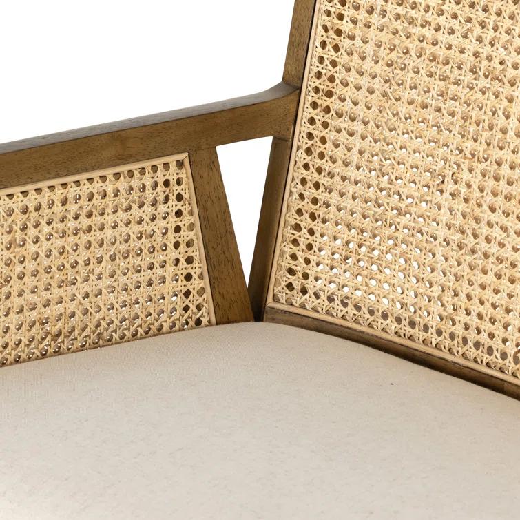 Lisbon Upholstered Cane Dining Bench