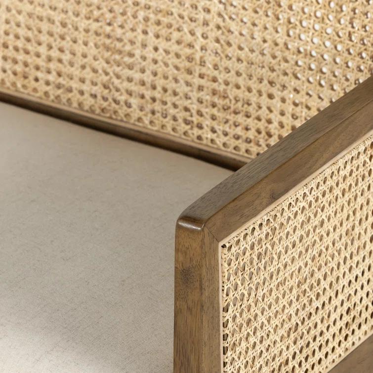 Lisbon Upholstered Cane Dining Bench