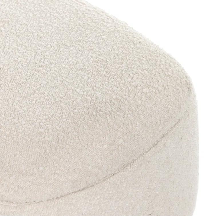 Contemporary White Upholstered Storage Bench with Iron Frame