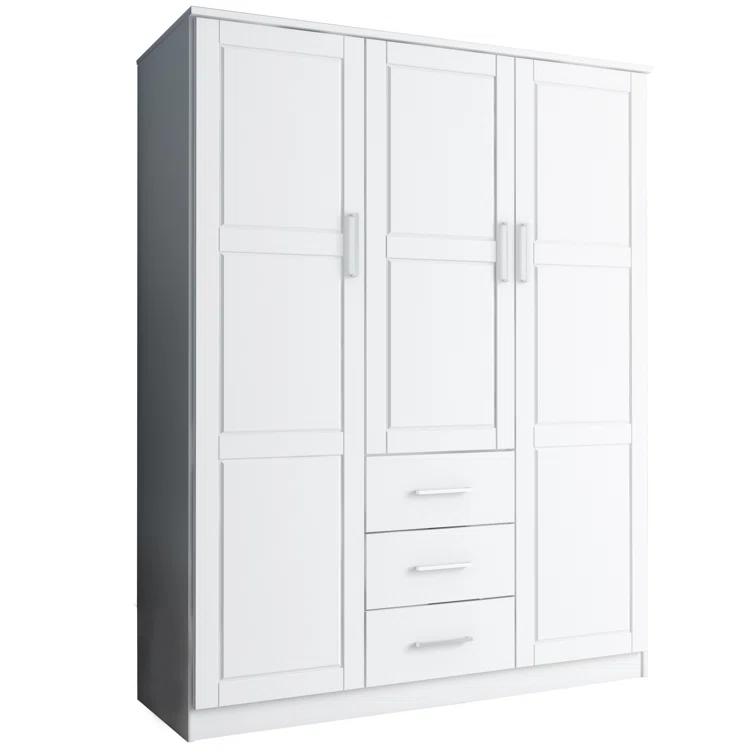 Hokku Designs Bassam Cosmo 100% Solid Wood 3-door Wardrobe Armoire
