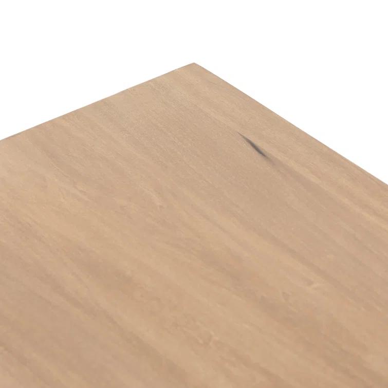 Isador Cubed Nightstand in Dry Wash Poplar with Iron and Leather Accents