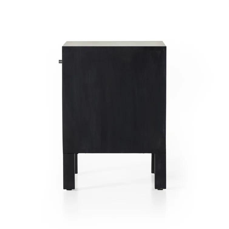 Isador Contemporary Black Solid Poplar 1-Drawer Nightstand