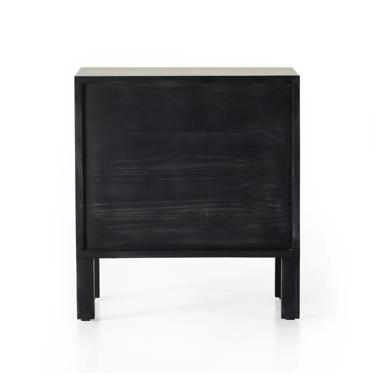 Isador Contemporary Black Solid Poplar 1-Drawer Nightstand