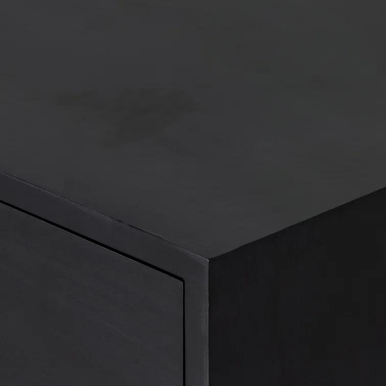 Isador Contemporary Black Solid Poplar 1-Drawer Nightstand
