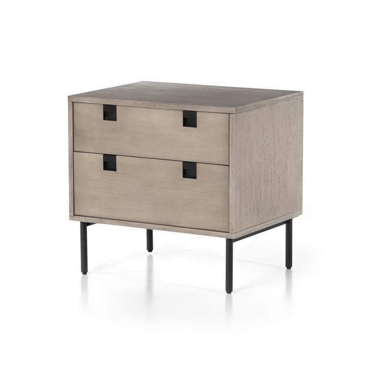 Iron & Acacia 2-Drawer Nightstand (24")