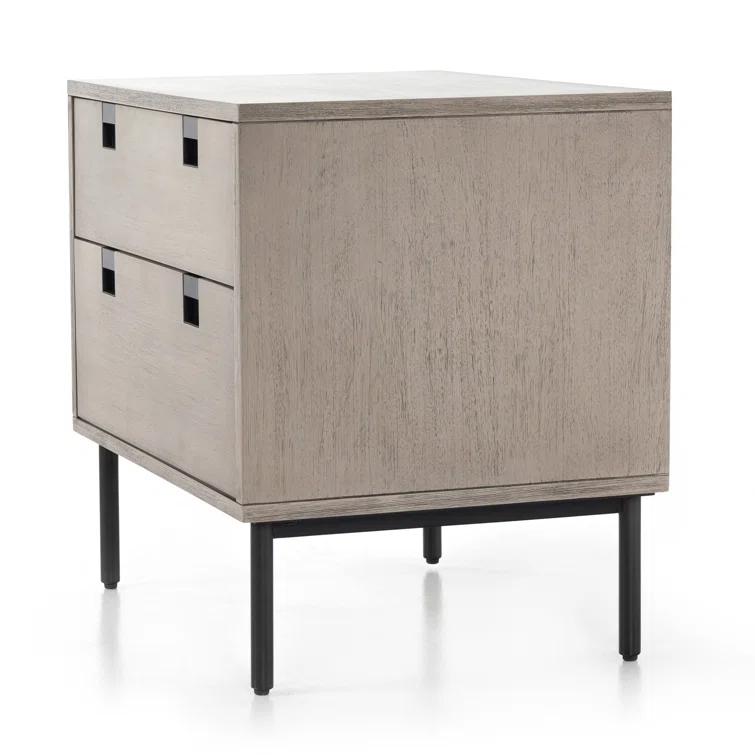 Iron & Acacia 2-Drawer Nightstand (24")